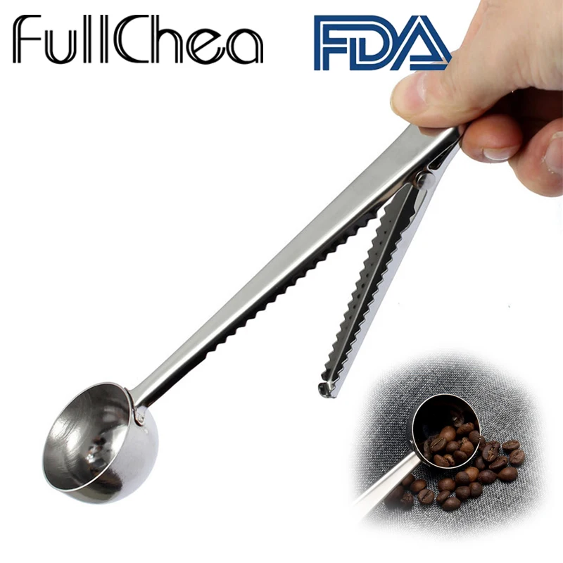 

FullChea Cooking Tools Coffee Spoon With Clip 304 Stainless Steel Milk Powder Spoons Kitchen Tea Coffee Spoon Clip Coffee Spoons