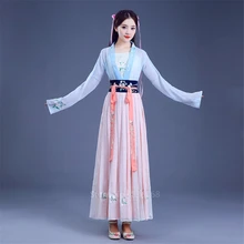 Традиционное китайское Новогоднее женское платье феи Hanfu, народный танец, вышивка, вечерние костюмы принцессы для сцены