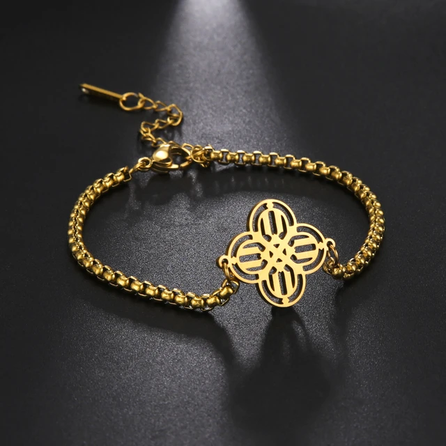 Irish Four Leaf Clover + Stainless Steel + Charm Bracelets