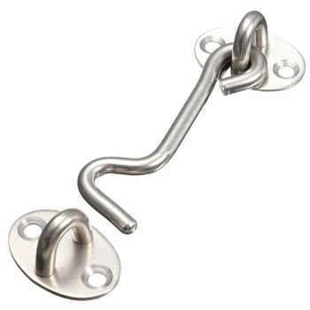 

1set Stainless Steel Cabin Hook Eye Shed Gate Door Latch Silent Holder 3inch Window Cabin Hook And Eye Latch Lock Shed Gate