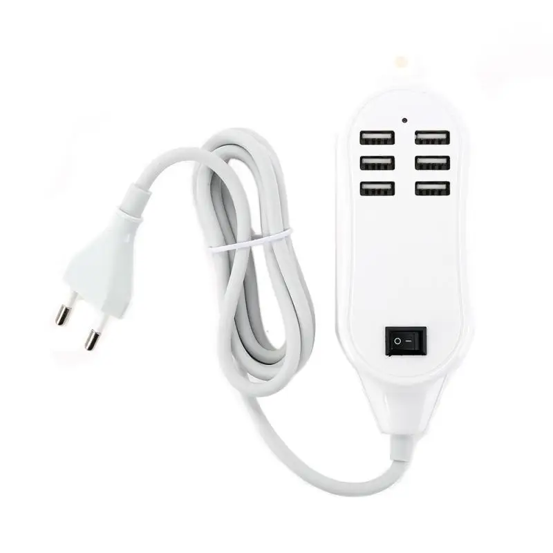 

UK EU US 6-Port Multi-function USB Socket Hub Wall Charger Station Power Adapter Travel Quick Fast Charger For iPhone Home