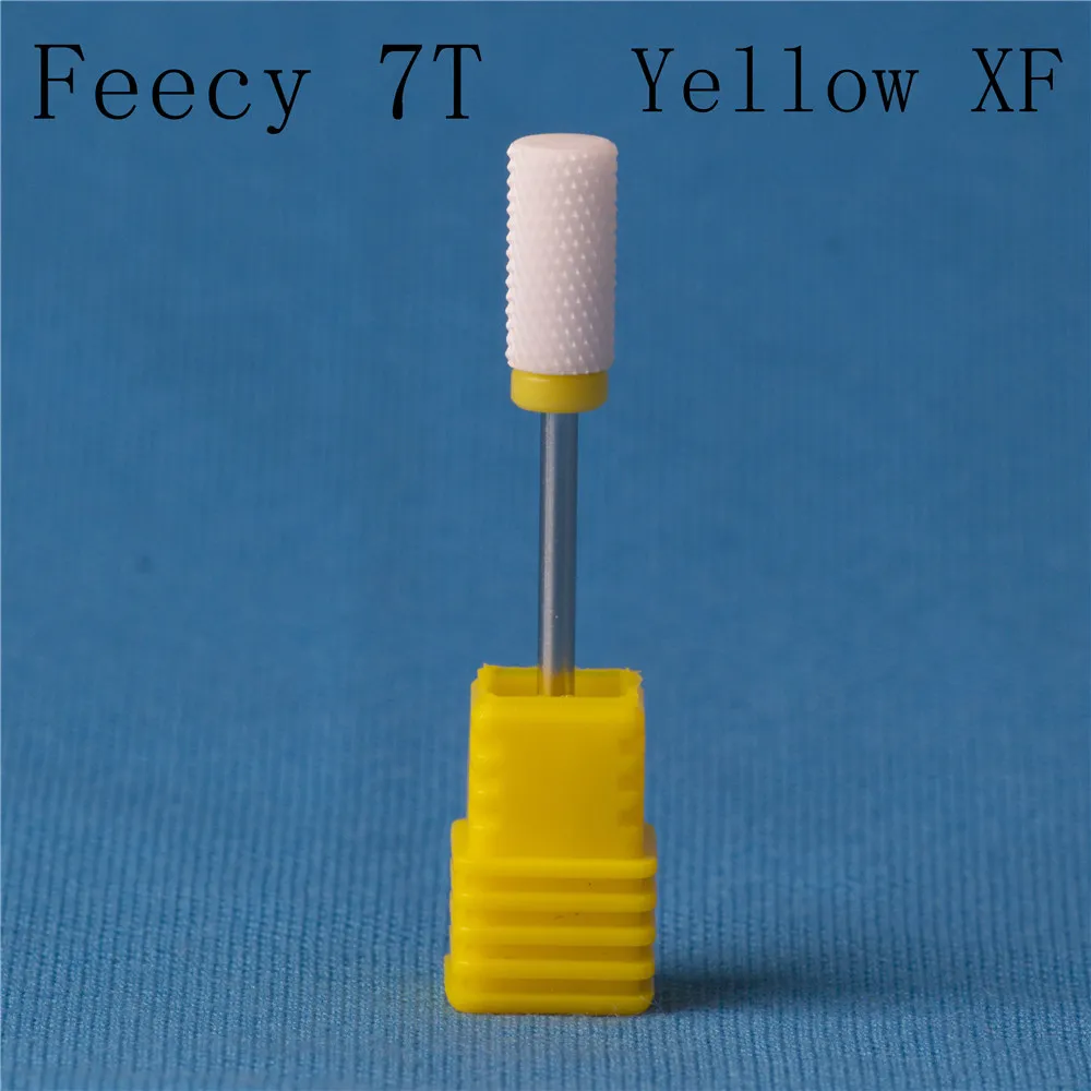 Feecy 7T yellow XF Резак для маникюра, керамические сверла для ногтей, аксессуары для маникюрной машины, вращающиеся электрические пилки для ногтей, инструмент для маникюра, инструмент для дизайна ногтей Feecy - Цвет: Feecy 7T yellow XF