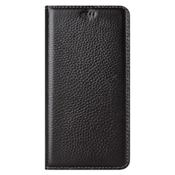 Magnet Genuine Leather Flip Wallet Phone Case - SE 2 2020 (Coffee)