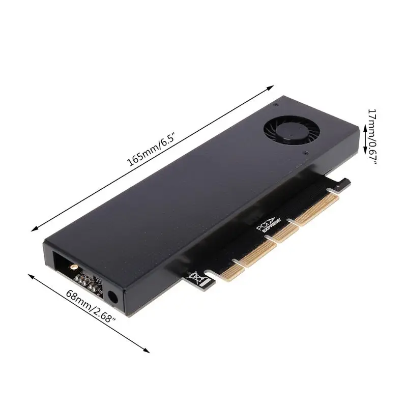 

M.2 NVMe NGFF to PCIE3.0 SSD Adapter Card SATA3 with Cooling Fan Expansion Card R2JB