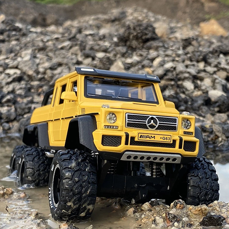 BenzsG63 G63 6*6 Big Tyre Off-Road Vehicle Alloy Pickup Car Model Diecast & Toy Vehicles Metal Car Model Childrens Toy Gift