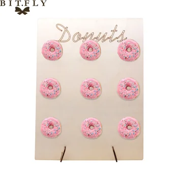 

1pcs Rustic Wooden Donut Doughnut Wall Hold Table Stand For DIY Birthday Baby Shower Wedding Event Party Favors Decoration Gift