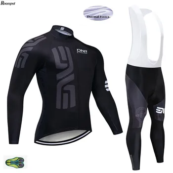 

Winter 2020 Black Pro Cycling Team Jersey 20D Pads Bike Pants Set Mens Ropa Ciclismo Thermal Fleece Cycling Wear Maillot Culotte
