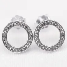 Оригинальные сверкающие круглые серьги-гвоздики с кристаллами Forever для женщин, 925 пробы серебряные серьги, свадебный подарок, европейские ювелирные изделия