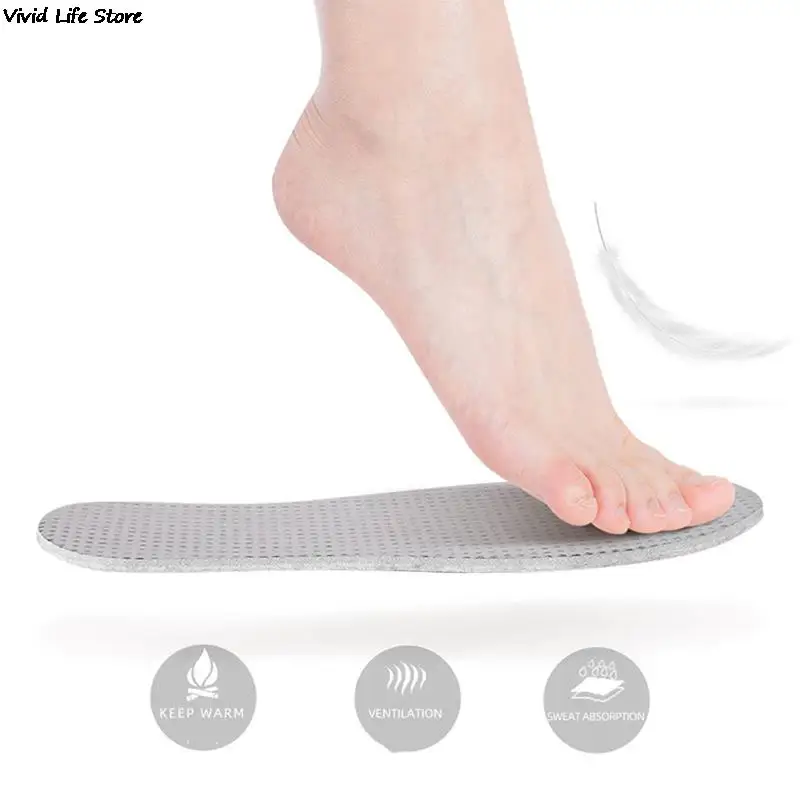 Felt Aluminum Foil Insoles Winter Warm Summer Cool Waterproof Wool Shoe Pads for Men Women Comfortable Insert Soles