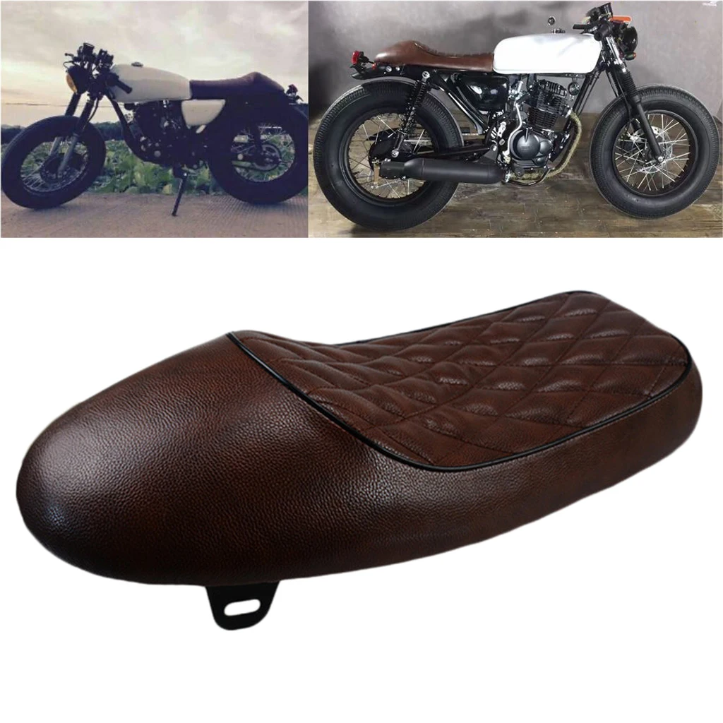 Motorcycle Cafe Racer Seat Custom Vintage Hump Saddle Flat pan Retro Seat  For Universal for Honda Yamaha Kawasaki CBR Suzuki 