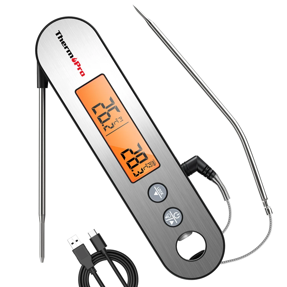 Цифровой Кухонный Термометр ThermoPro TP610 для мяса измеритель температуры 2 в 1 со