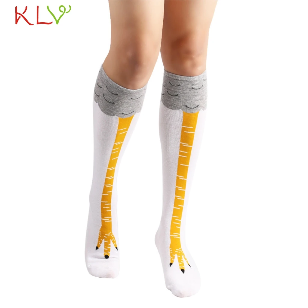 Носки для женщин и мужчин с 3D принтом куриные ножки забавные длинные носки для выступлений женские s милые сексуальные носки до середины икры Medias De Mujer 19Nov