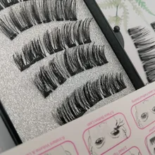 Pestañas postizas magnéticas 3D, 5 imanes, 4 pares, hechas a mano, naturales, de visón Artificial, con pinzas