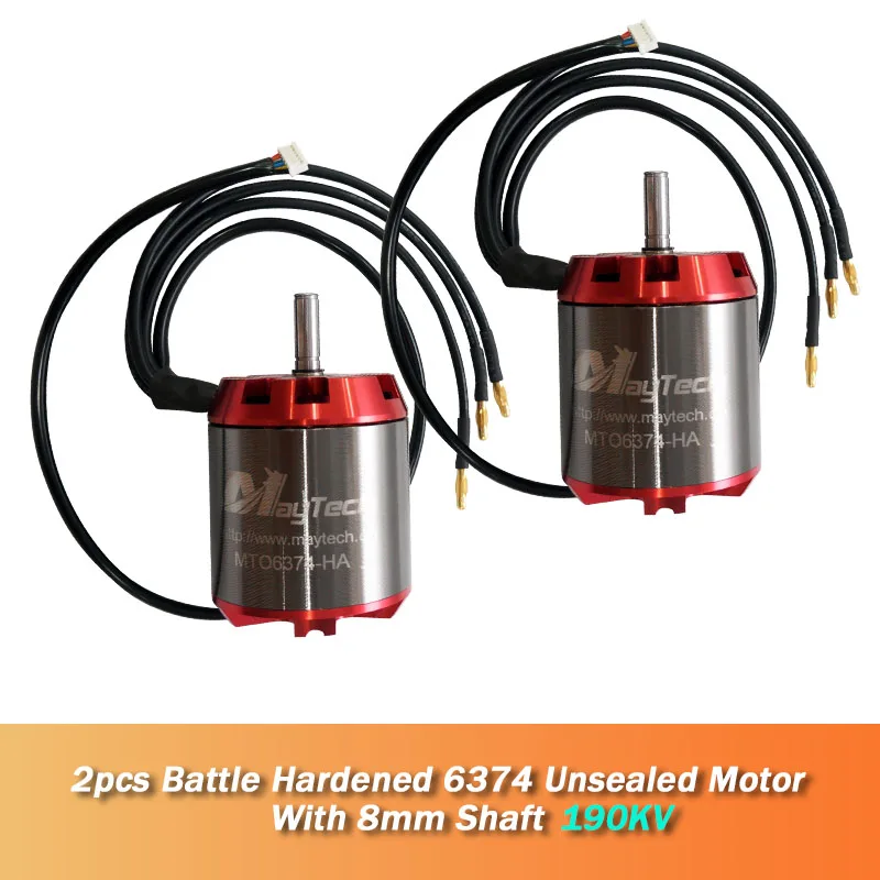 Maytech 2 шт. 6374 190KV бесщеточный двигатель с датчиком Холла для электроскейтборда