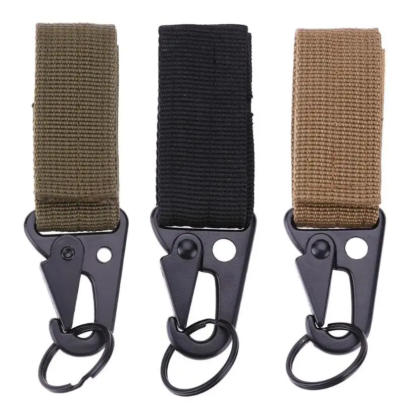 Nylon Webbing EDC Tool Carabiner Keys Hook Hanging Belt Clip Olecranon Buckle