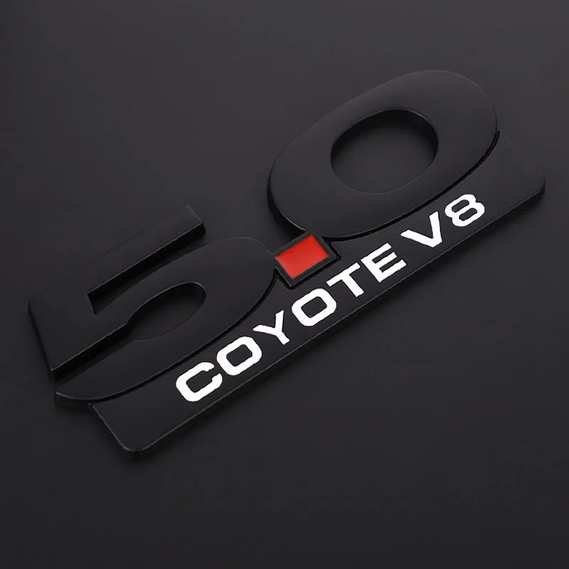 Автомобильная наклейка 5,0 Отделка Передняя крышка эмлема на передней решетке задний багажник 3D наклейки для автомобиля 5,0 Coyote V8 двойная эмблема Turbo Ford Mustang - Название цвета: 5.0 Sticker
