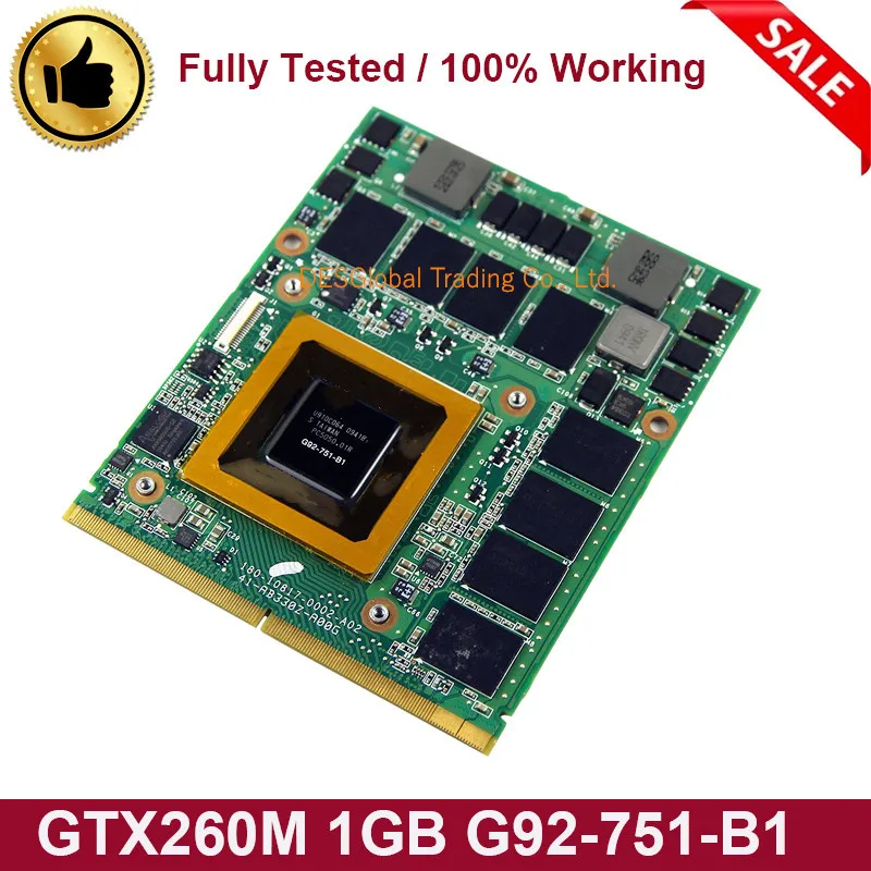 

GTX 260M GTX260M 1GB DDR3 WDXVH G92-751-B1 P/N: 0WDXVH 96RJ4 VGA Video Card for Dell Alienware M15X M17X R1 Laptop Motherboard