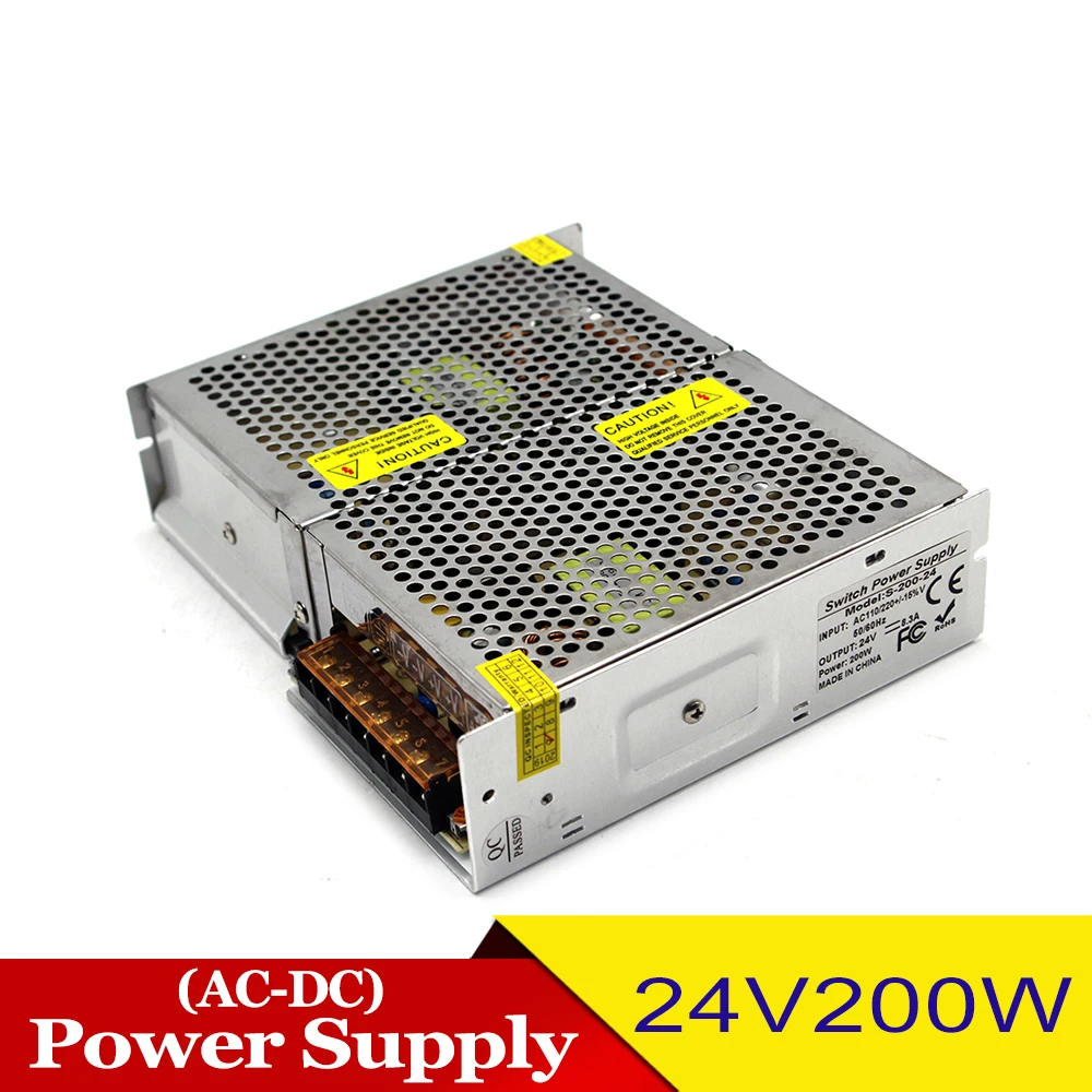 Импульсный блок питания 24V 8.3A 200W Ac к источник питания постоянного тока 110V 220V вход к выходу DC24V для освещения принтера CCTV