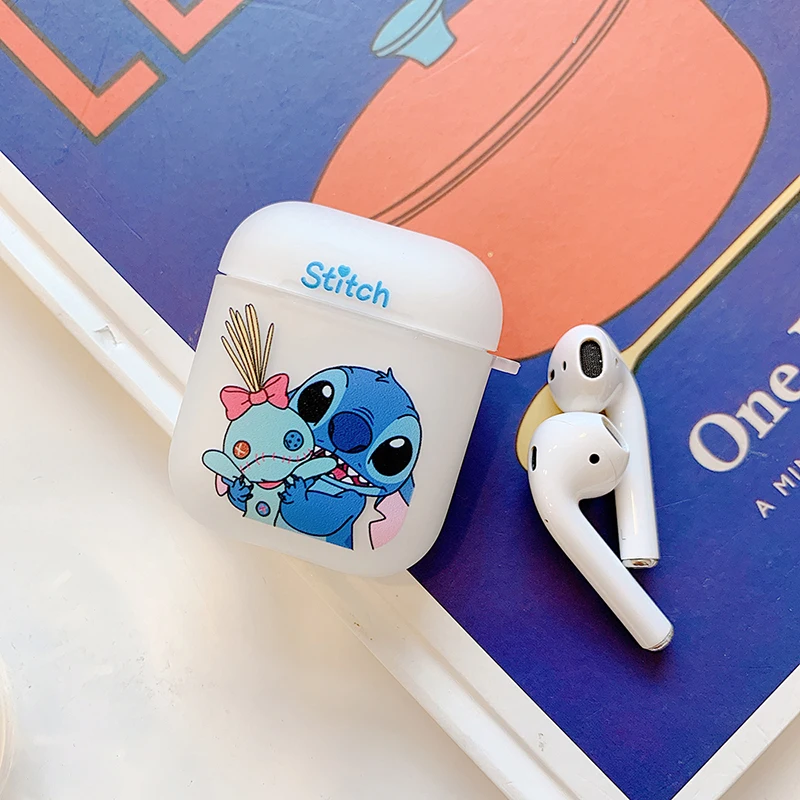 Cartoon Stitch Pet elf Soft silicon Wireless Earphone Charging Cover bag for Apple AirPods 1 2 Bluetooth Box Headset case coque