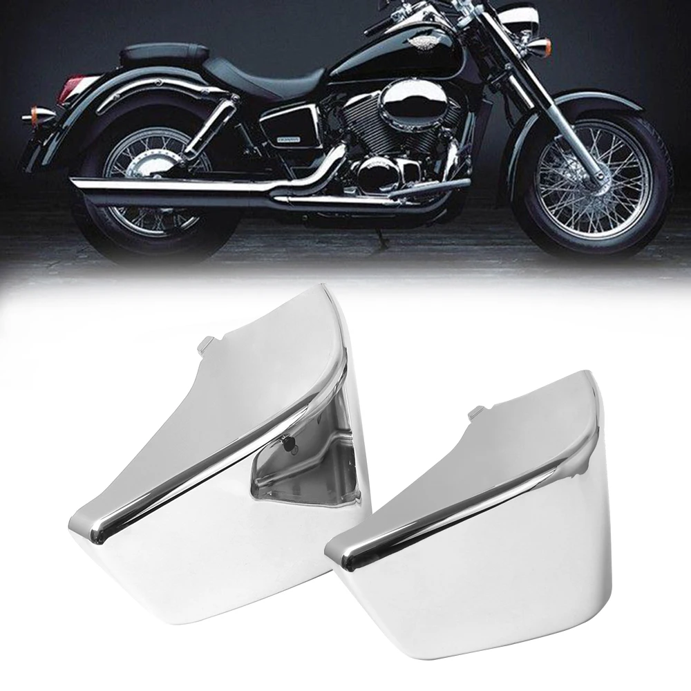 

1 Pair Chrome Motorcycle Battery Side Fairing Cover Cap ABS Plastic For Honda Shadow ACE VT750 VT400 1997-2003