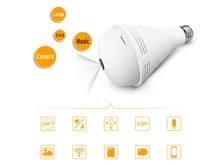 SNOSECURE 1080P WiFi Light Sensor Monitor E27 Bulb Bluetooth Music Bulb with Remote Monitoring IP Camera Decorative Lamp