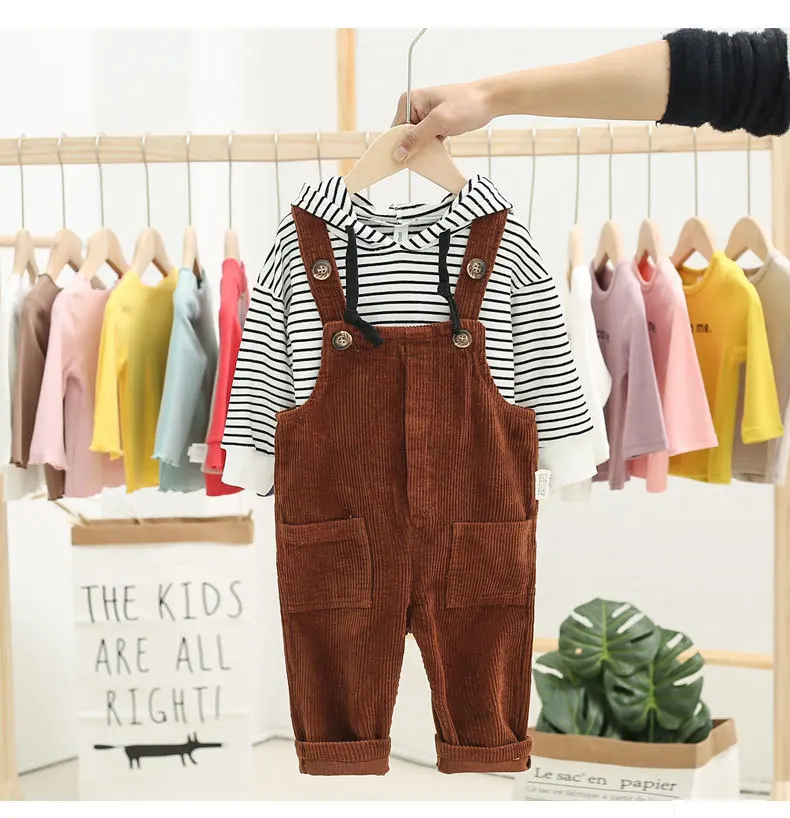 

Baby Corduroy Suspender Pants 2019 Spring Clothing New Style BOY'S Single Pants Girls' Jumpsuit Infants CHILDREN'S Trousers