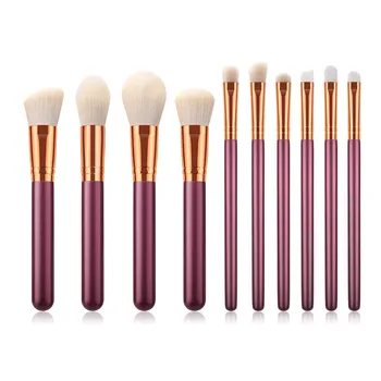 

10Pcs Makeup Brushes Set Claret Red Handle Blush Foundation Concealer Eyeshadow Applicator Flame Micro Make up Brushes T10170