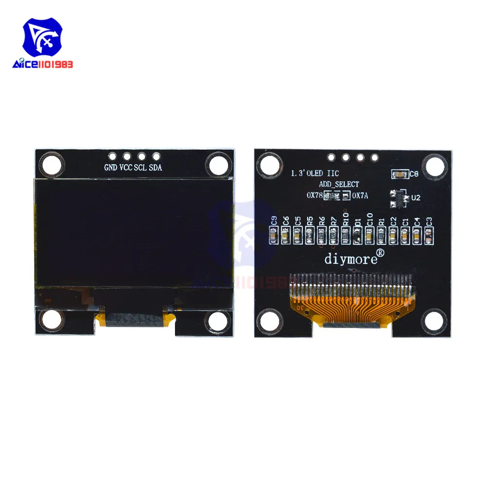 Модуль ЖК дисплея diymore 1 3 дюймов белый/синий 128*64 OLED 4PIN IIC I2C Serial 128x64 SSH1106 для Arduino|screen