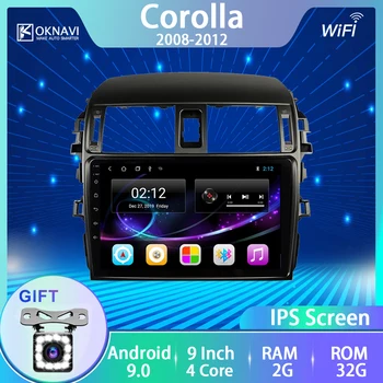 

OKNAVI Android 9.0 Car Radio Bluetooth Wifi GPS Navigation Multimedia Player for Toyota Corolla 2008 2009 2010 2011 2012 Holder