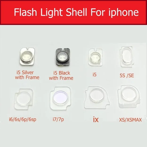 Flash Light Shell Flex Plastic Bracket Clip For iPhone 5 5s se 6 7 Plus X Xs Max Flash Light Plastic Ring Holder Repair Parts