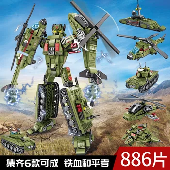 

Sembo 105330 Deformation series Peace messenger six in one robot Model Building Blocks Bricks Toys for Children Christmas Gifts