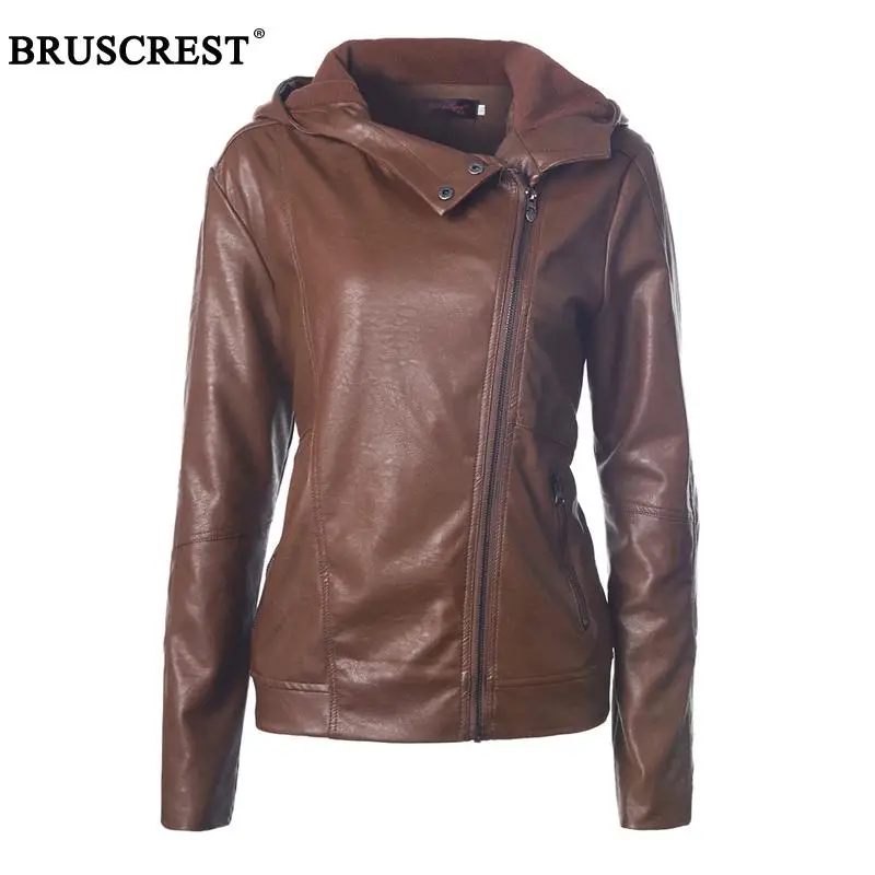 Winter Women Jacket Motorcycle PU Leather Jacket Ladies Vintage Short Slim Fit hooded Punk Streetwear Leather Blazers Women