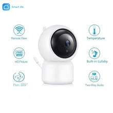 Wouwon Display Temperature Play Lullaby HD Mini IP Camera Wifi Camera Security CCTV Baby Camera Baby Monitor Tuya Smartlife APP