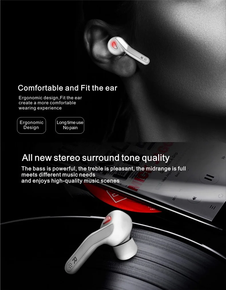 CHDX, беспроводные наушники с шумоподавлением, Bluetooth 5,0, наушники, спортивные, игровые, для вождения, наушники с микрофоном, хорошее качество