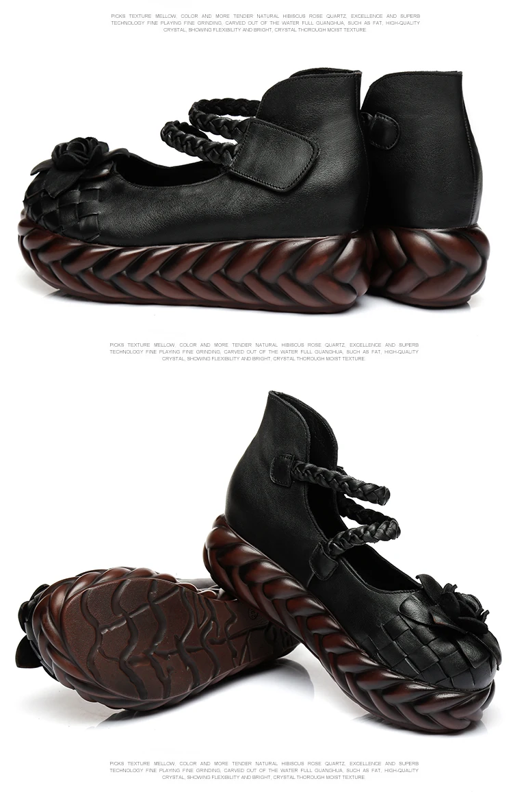 GKTINOO; женские кожаные туфли на высоком каблуке; Туфли на танкетке с цветочным узором; коллекция года; осенние туфли-лодочки; женские туфли-лодочки mary jane ручной работы из натуральной кожи на платформе