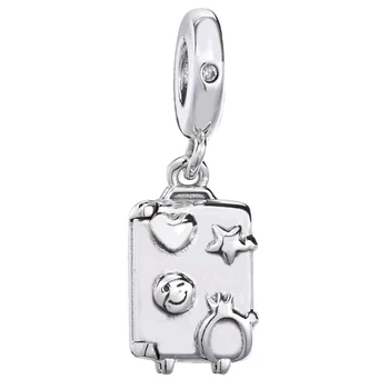 

Original Suitcase With Heart Star Winky Face Ready To Explore Pendant Fit 925 Sterling Silver Charm Bracelet Diy Jewelry