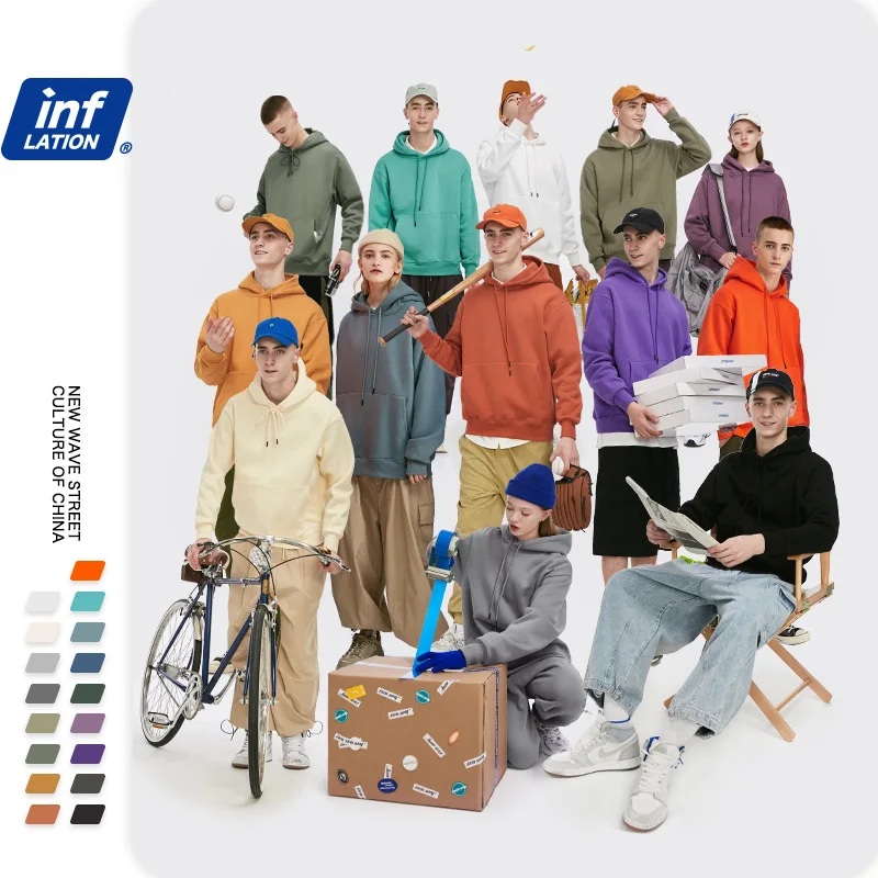 INFLATION 2020 Autumn Mens Thick Fleece Hoodies Hip Hop Pure Hoodies Thick Velvet Fabrics Winter Hoodies 167W17 INFLATION 2020 Autumn Mens Thick Fleece Hoodies Hip Hop Pure Hoodies Thick Velvet Fabrics Winter Hoodies 167W17