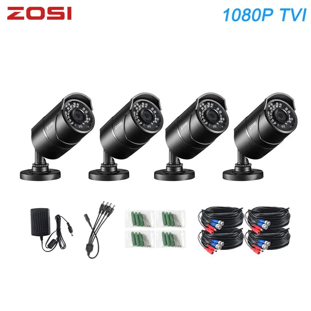 ZOSI 1080P TVI Bullet IR Security Cameras CCTV Camera Nightvision Waterproof IP67 Indoor Outdoor Street Camcorder for DVR Kit