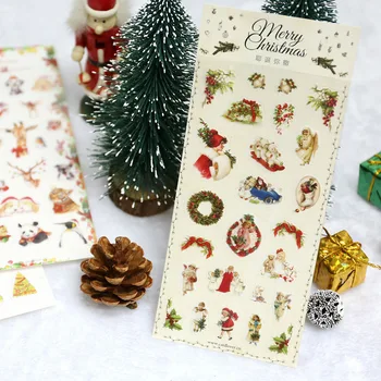 

1Pcs Christmas Stickers Adhesive Decorative Cute Garland Elk Stickers Party Decor Scrapbooking Diary Albums Pocket Stickers