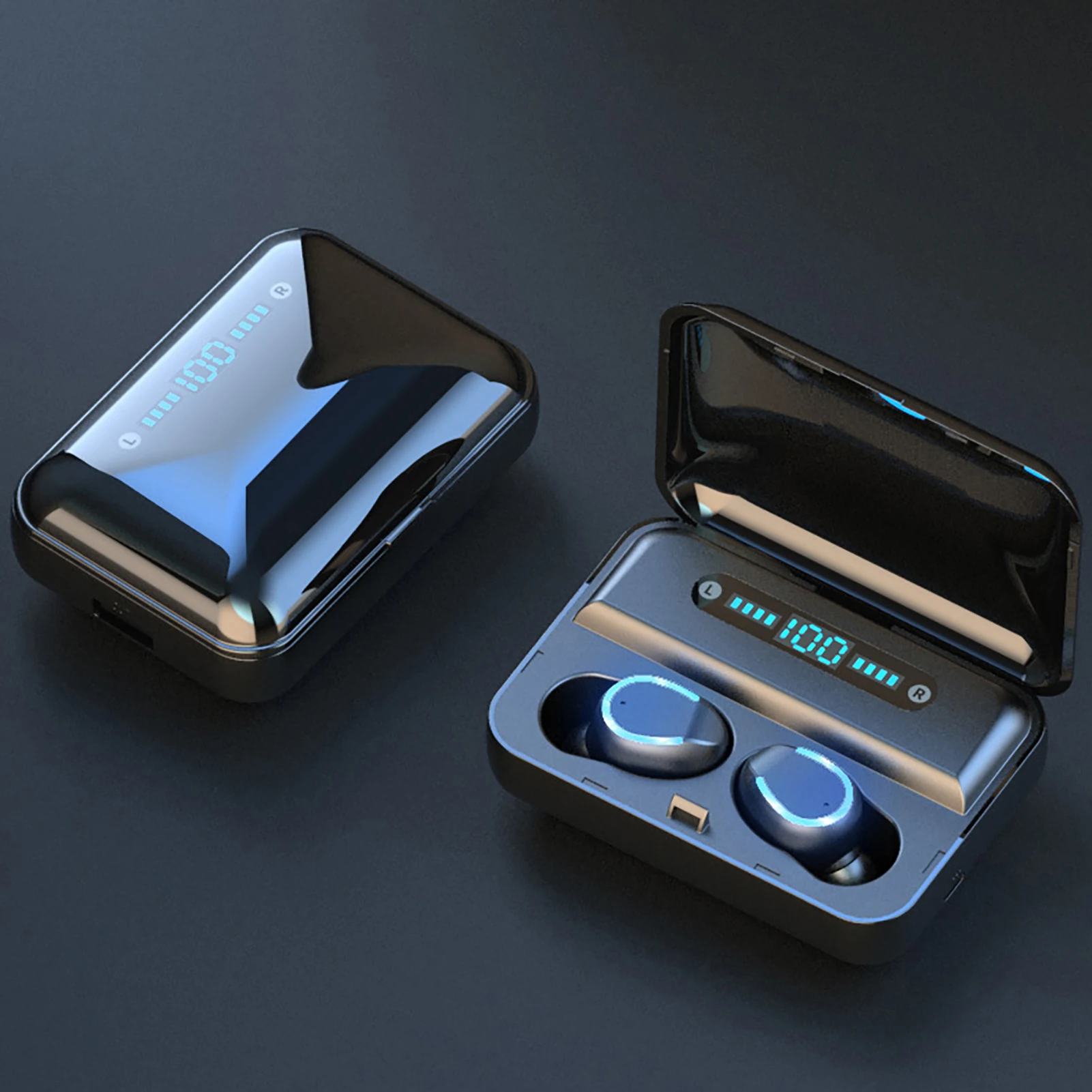 2021 New F9 5 Touch Control TWS Plus Bluetooth 5 0 Wireless Wear resistant Waterproof Music Real HiFi Sound In ear Earphones