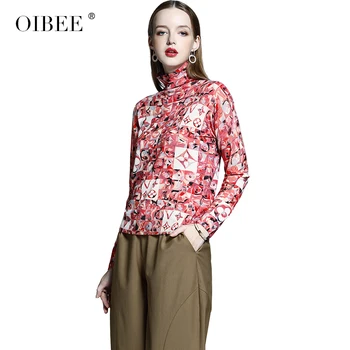 

OIBEE2019 new women's bottoming shirt women's long-sleeved loose autumn and winter take a high collar candy color sweater