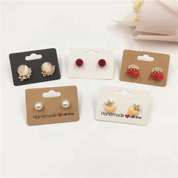 

50pcs/lot Packaging Love Jewelry Accessories Display Card Small Cute Ear Nail Display Paper Card 3.7*2.6cm or 5x3.5cm