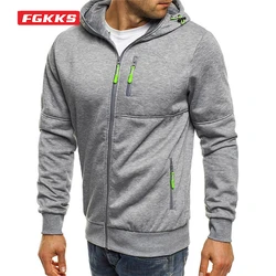 FGKKS Men's Hooded Jackets Coats Zipper Fashion Brand Hoodies Mens Outerwear Casual Hoodies Sweatshirts Male