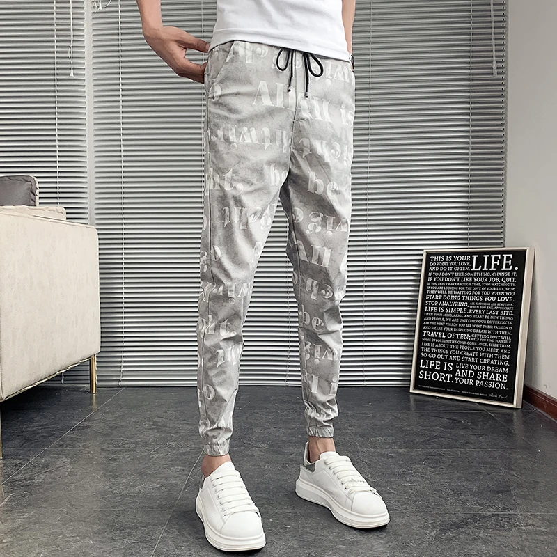 Men's Summer Pants Fashion Korean Slim Fit Mens Casual Harem Pants
