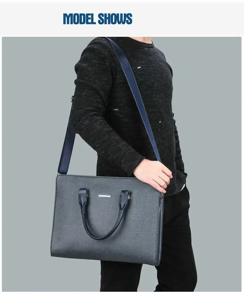 Briefcase PU Leather Single Shoulder Diagonal Laptop Bags