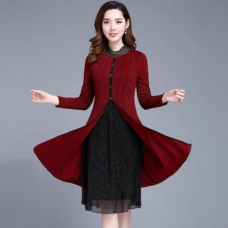 

Women Sexy Edge Double Dress 2019 Reindeer Winter Soft Warm Female New Spring Mom Vintage Vestido Long Slender Red Trui PJ354