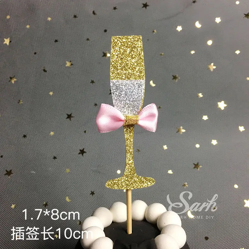 5pc wine glass Акриловые золотые облака Топпер для торта для детского душа принадлежности для выпечки новогодние вечерние украшения фейерверк кекс десерт Любовь Подарки - Цвет: 5pc wine glass