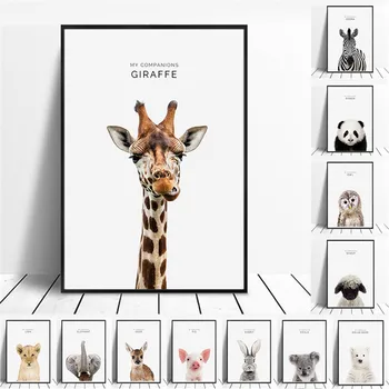 

Nordic Cute Varies Animal Poster Canvas Print Painting Wall Art Children's Room Home Decoration