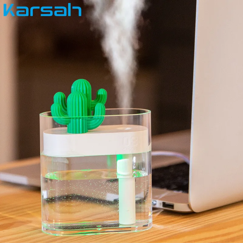 

USB 160ML Air Humidifier Clear Cactus Mist Maker Aromatherapy Essential Oil Diffuser Portable Nano Spray Moisturizer