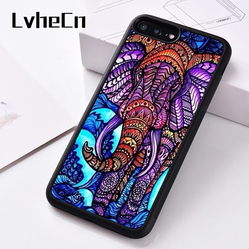 LvheCn силиконовый чехол для телефона iPhone 6 S 7 8 Plus 5 5S SE X XS XR 11 PRO MAX этнический слон